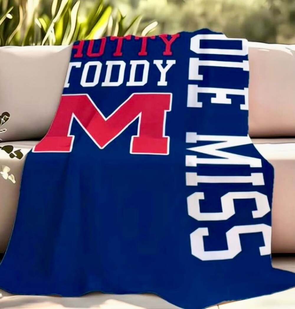 NCAA Ole Miss Hotty Toddy Blanket 31.5" x 47.24" Navy Red Plush